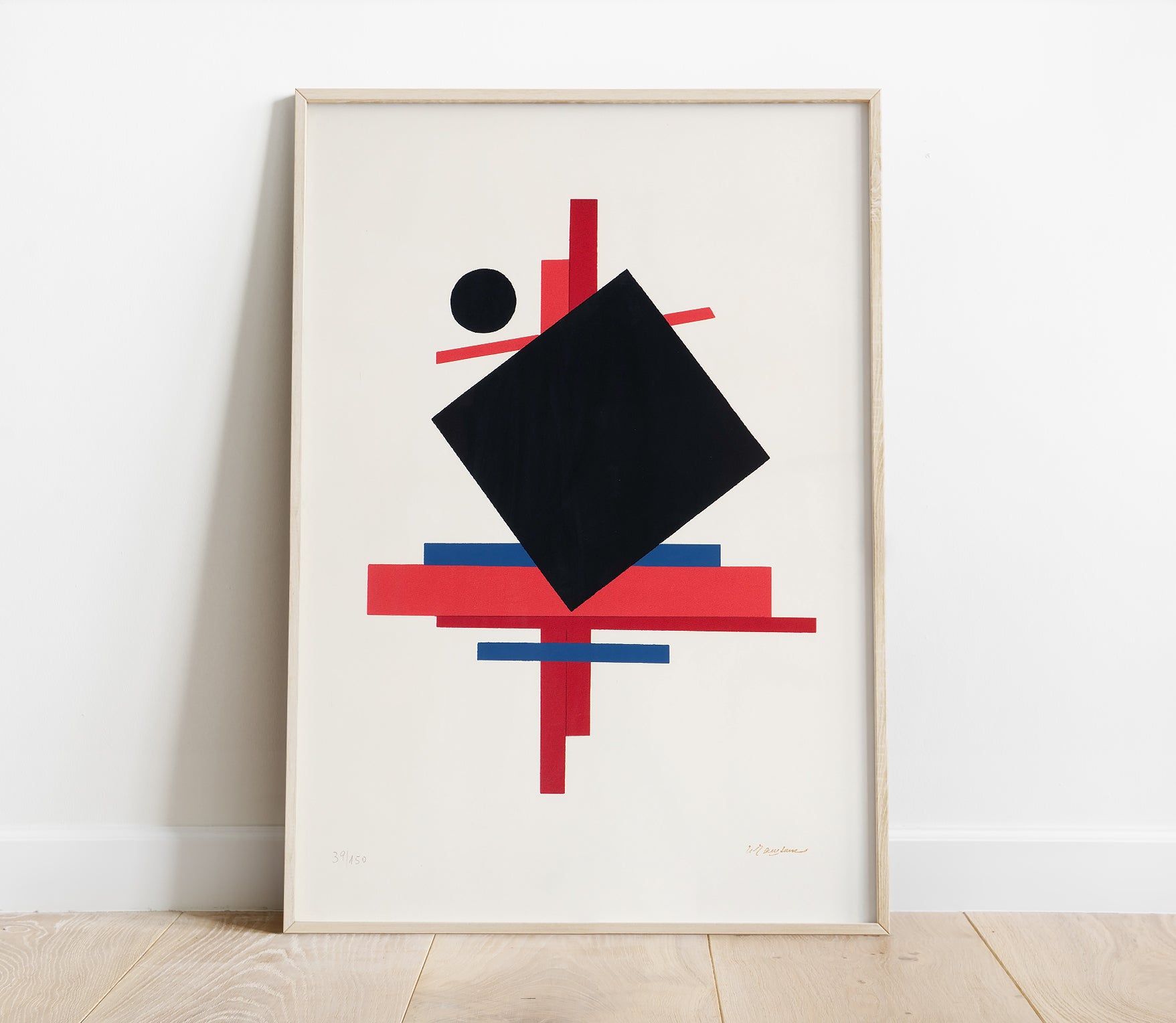 Preview of the art print Composition by Ilya Chashnik, mounted in a poster frame