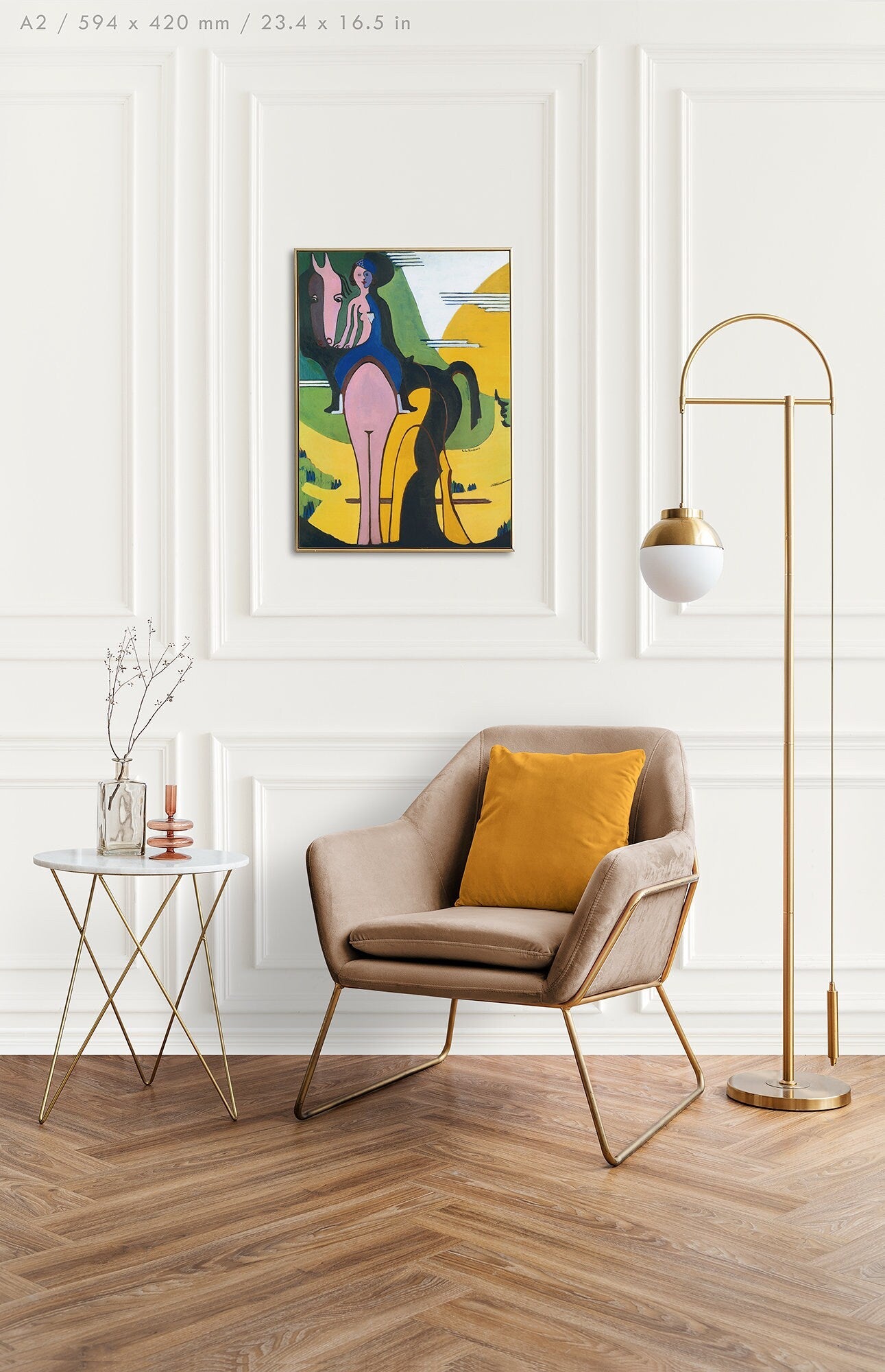 Preview of the art print Female Rider by Ernst Ludwig Kirchner, mounted in an A1 size frame