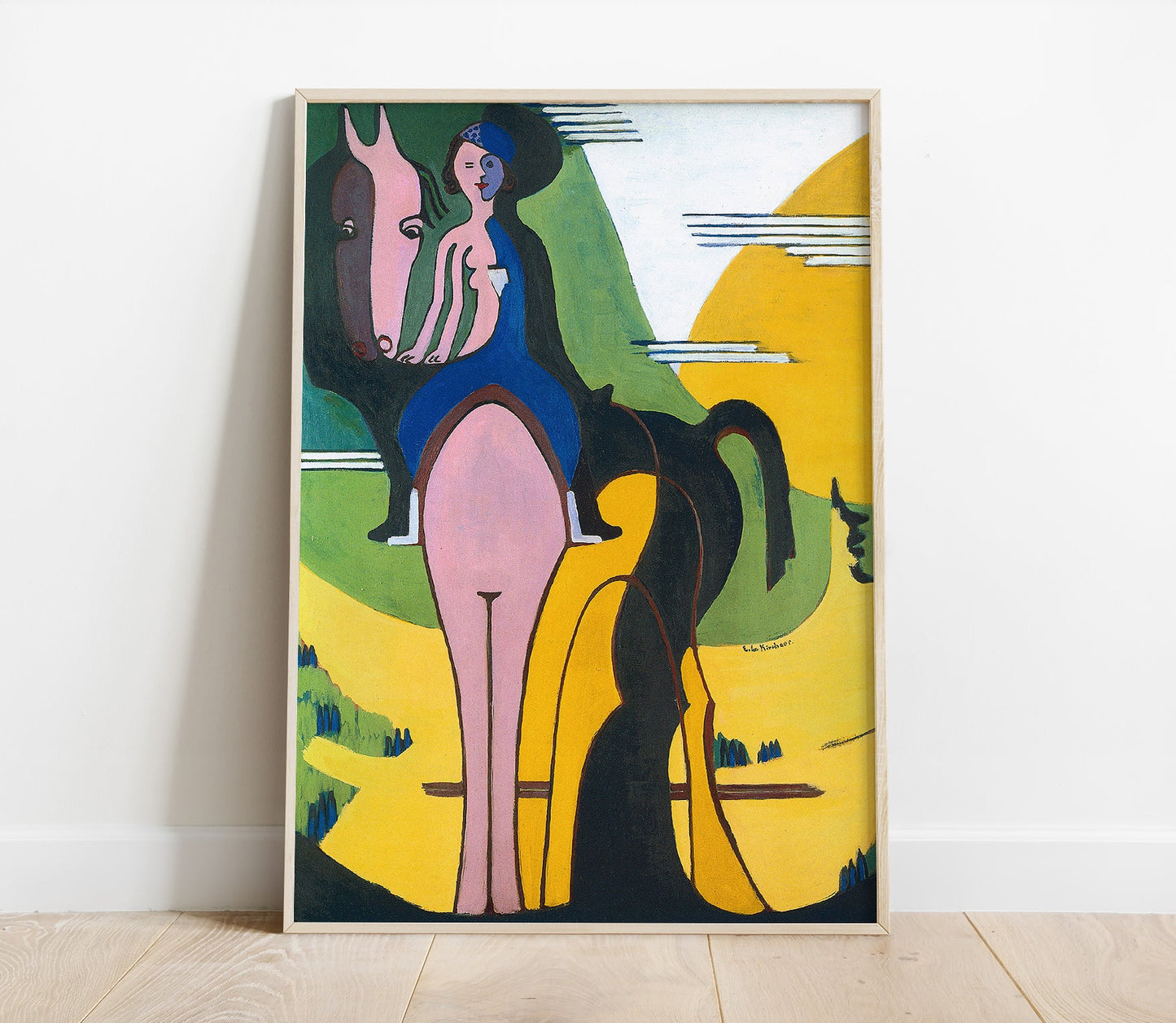 Preview of the art print Female Rider by Ernst Ludwig Kirchner, mounted in a poster frame