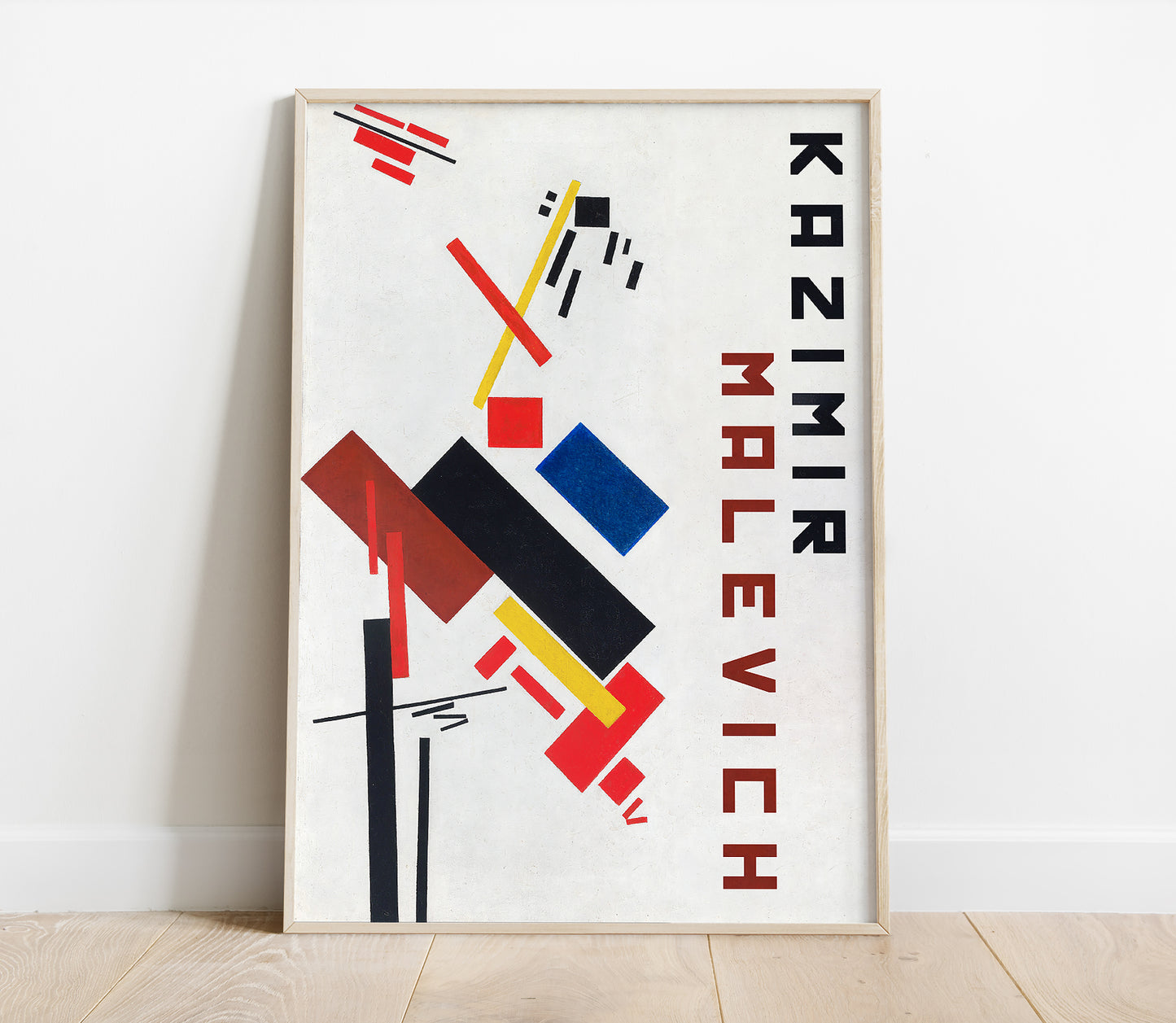 Preview of the art print House Under Construction by Kazimir Malevich, mounted in a poster frame
