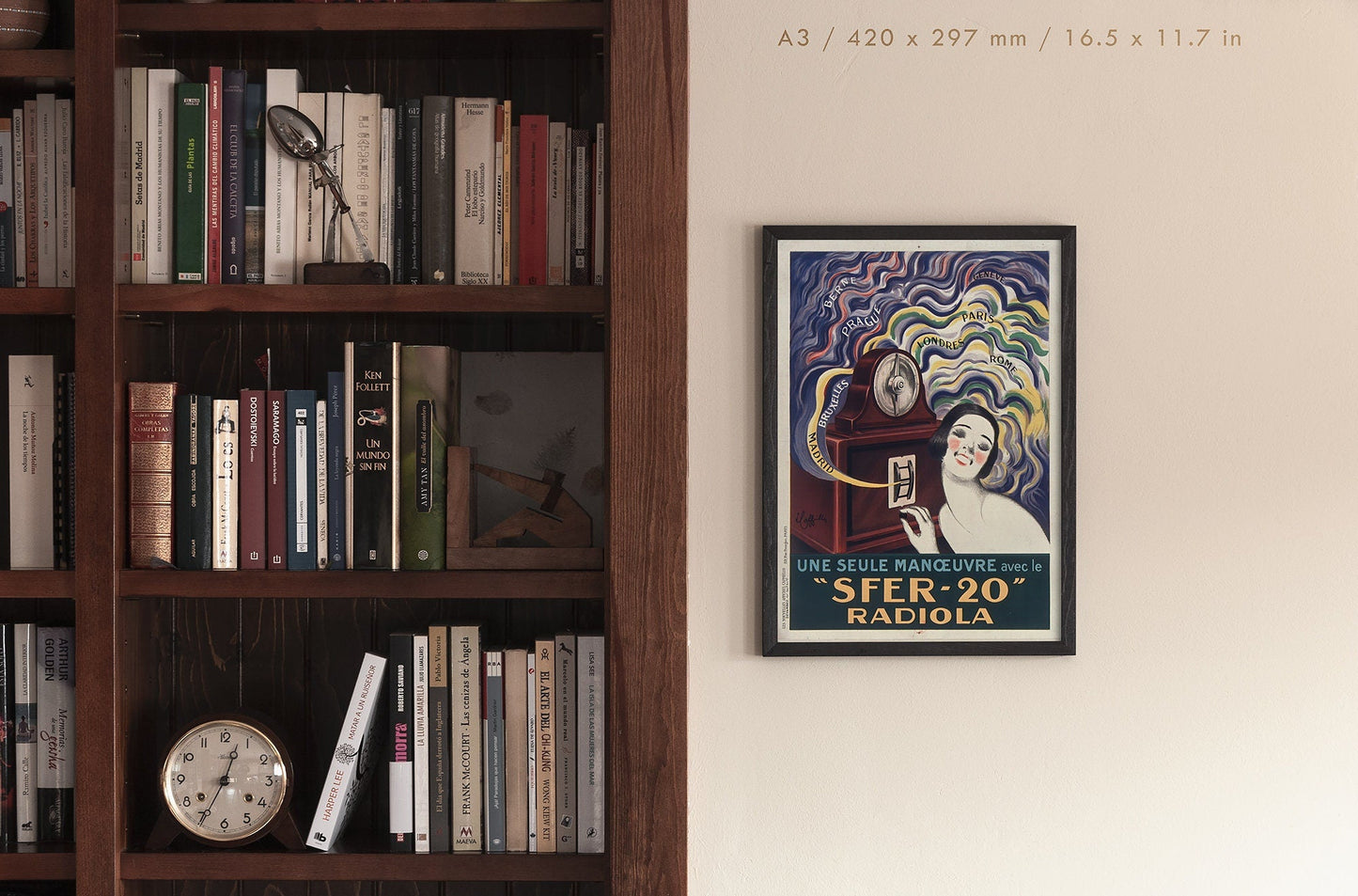Preview of the Sfer 20 Radiola poster by Leonetto Cappiello, mounted in an A3 size frame