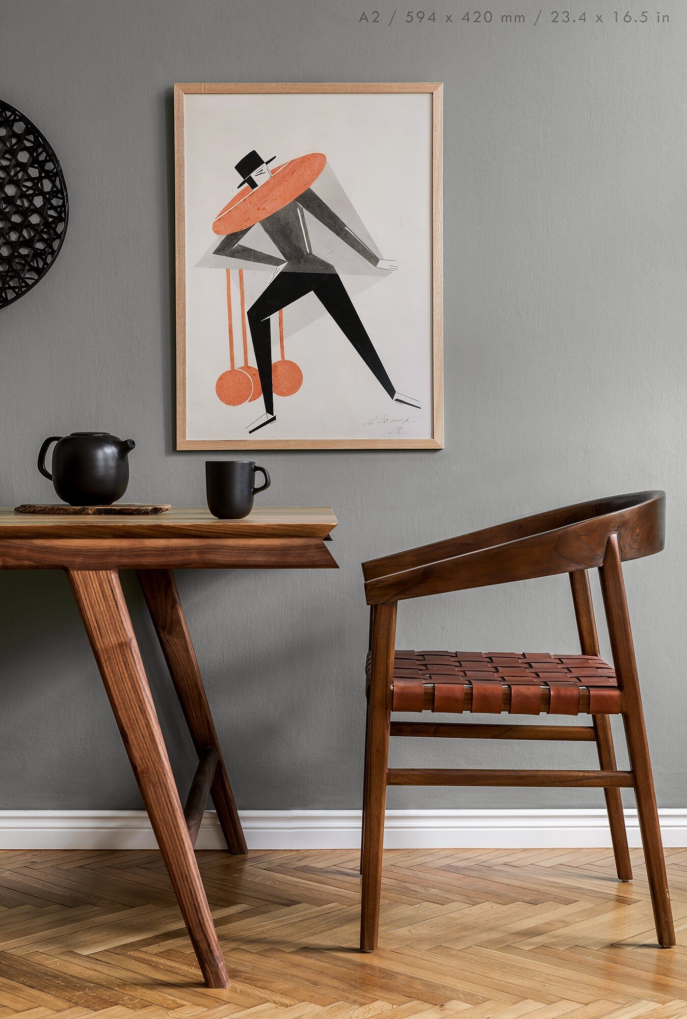Preview of the art print Sketch II by Alexandra Exter, mounted in an A2 size frame