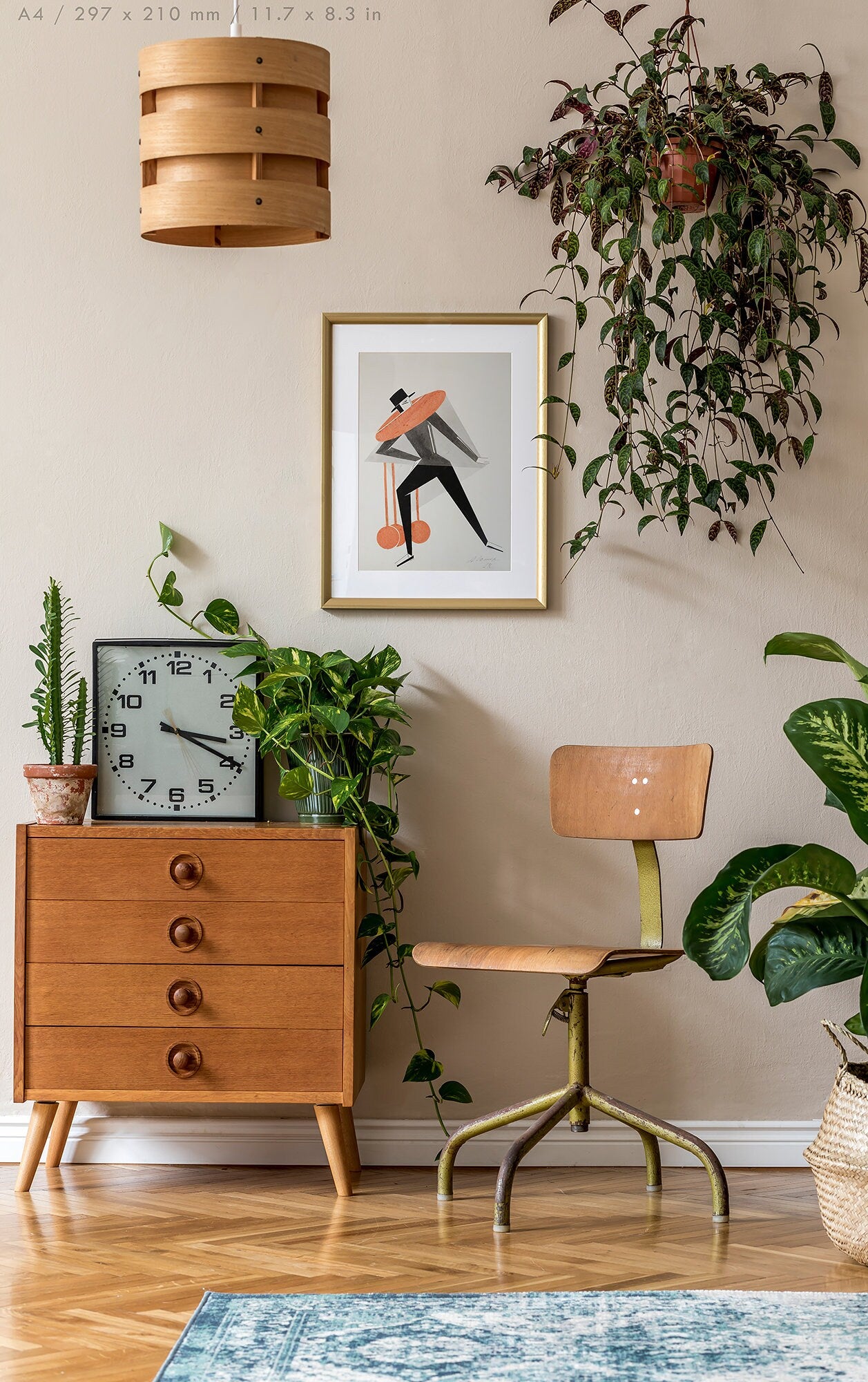 Preview of the art print Sketch II by Alexandra Exter, mounted in an A4 size frame