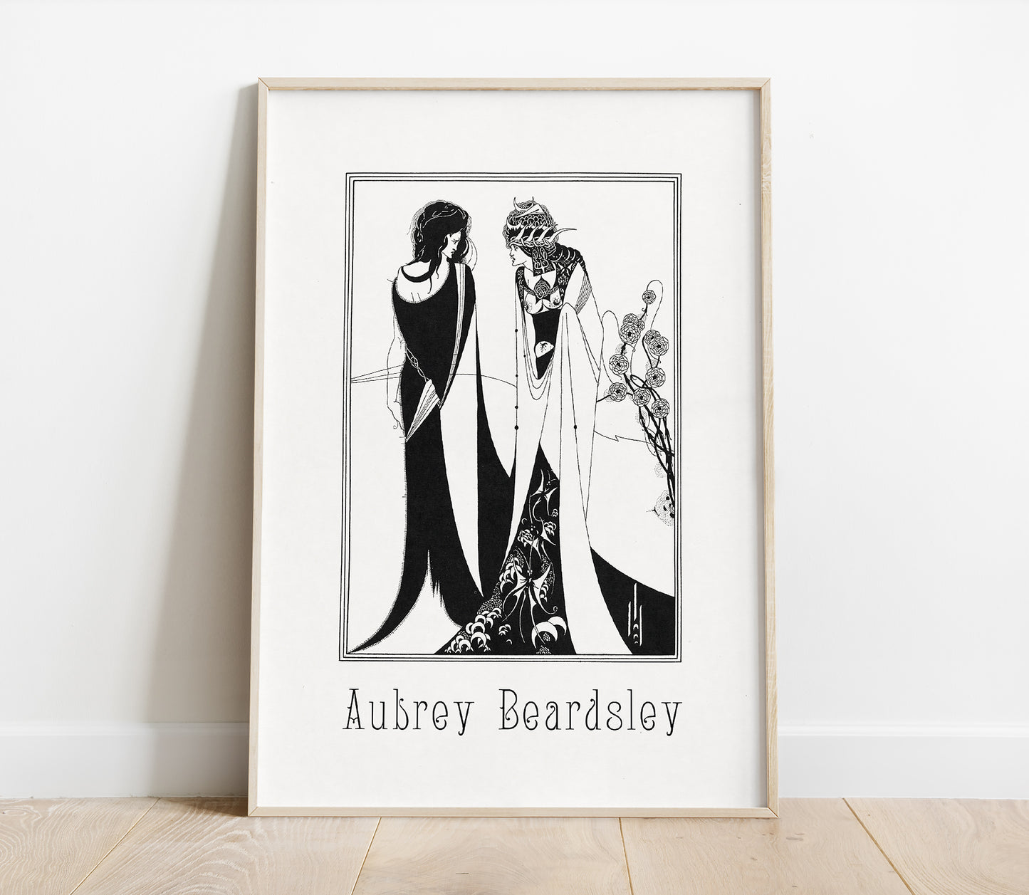 Preview of the art print Two Women - Salomé by Aubrey Beardsley, mounted in a poster frame