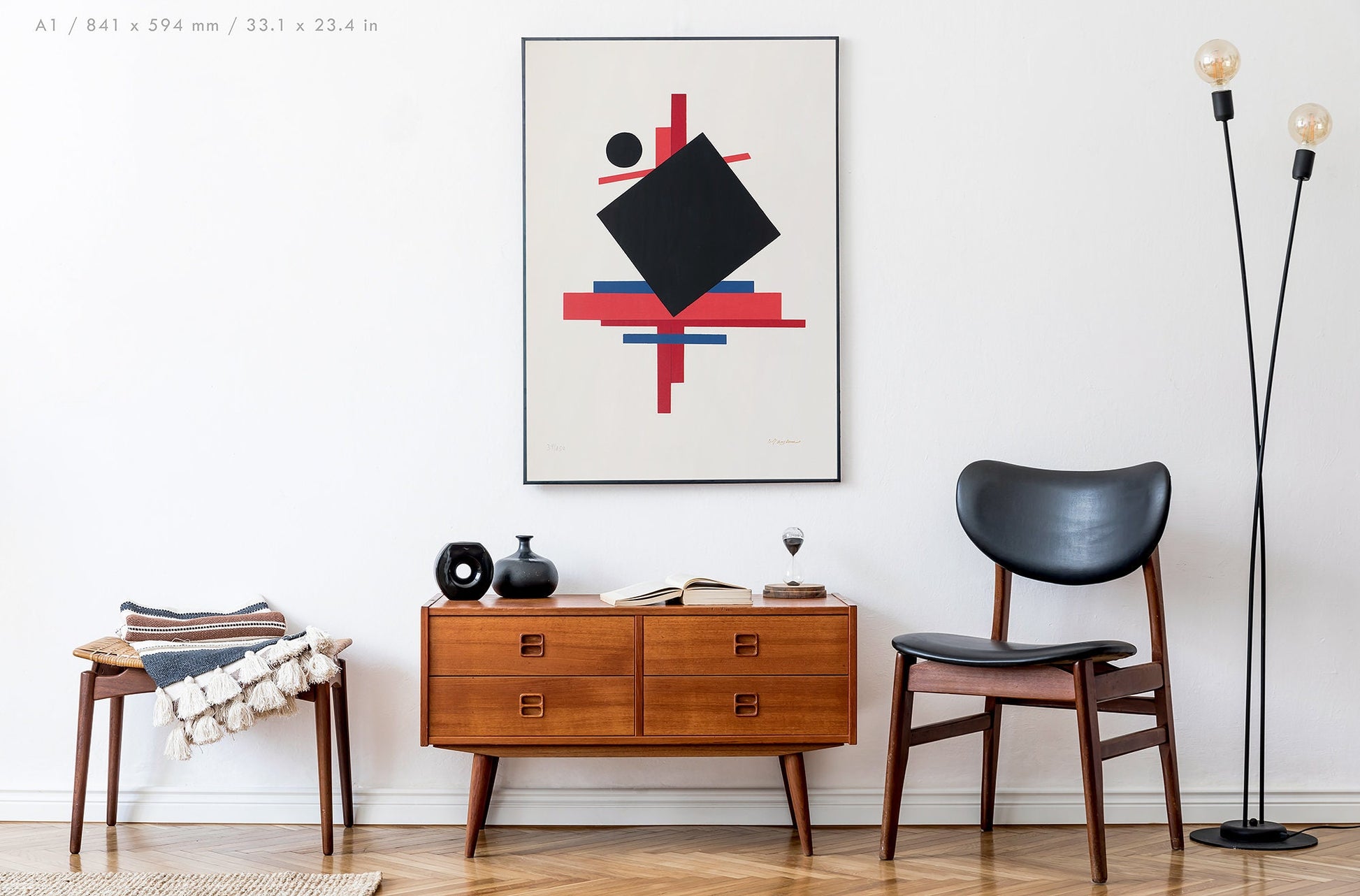 Preview of the art print Composition by Ilya Chashnik, mounted in an A1 size frame