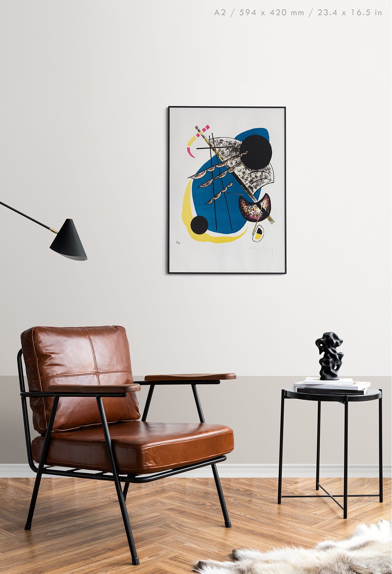 Preview of the art print Kleine Welten II by Wassily Kandinsky, mounted in an A2 size frame