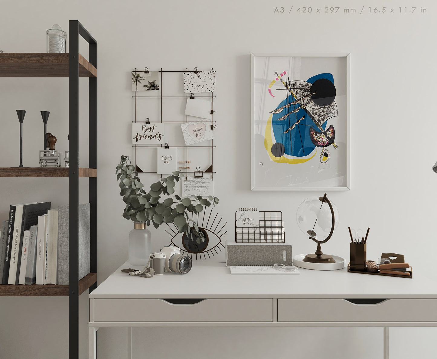 Preview of the art print Kleine Welten II by Wassily Kandinsky, mounted in an A3 size frame