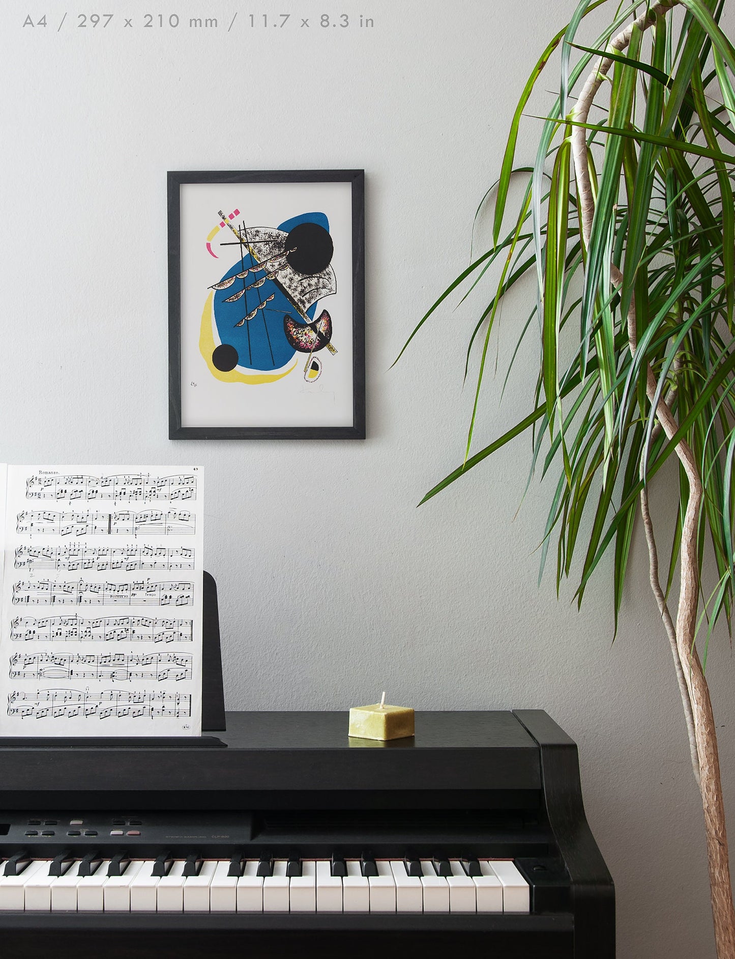 Preview of the art print Kleine Welten II by Wassily Kandinsky, mounted in an A4 size frame