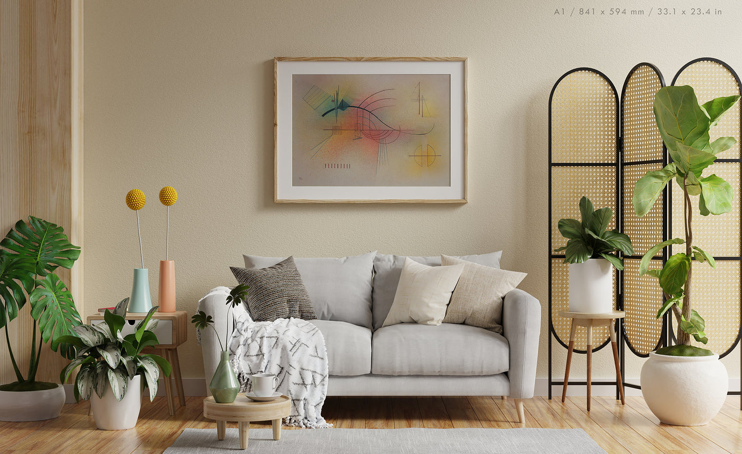 Preview of the art print Linie by Wassily Kandisnky, mounted in an A1 size frame