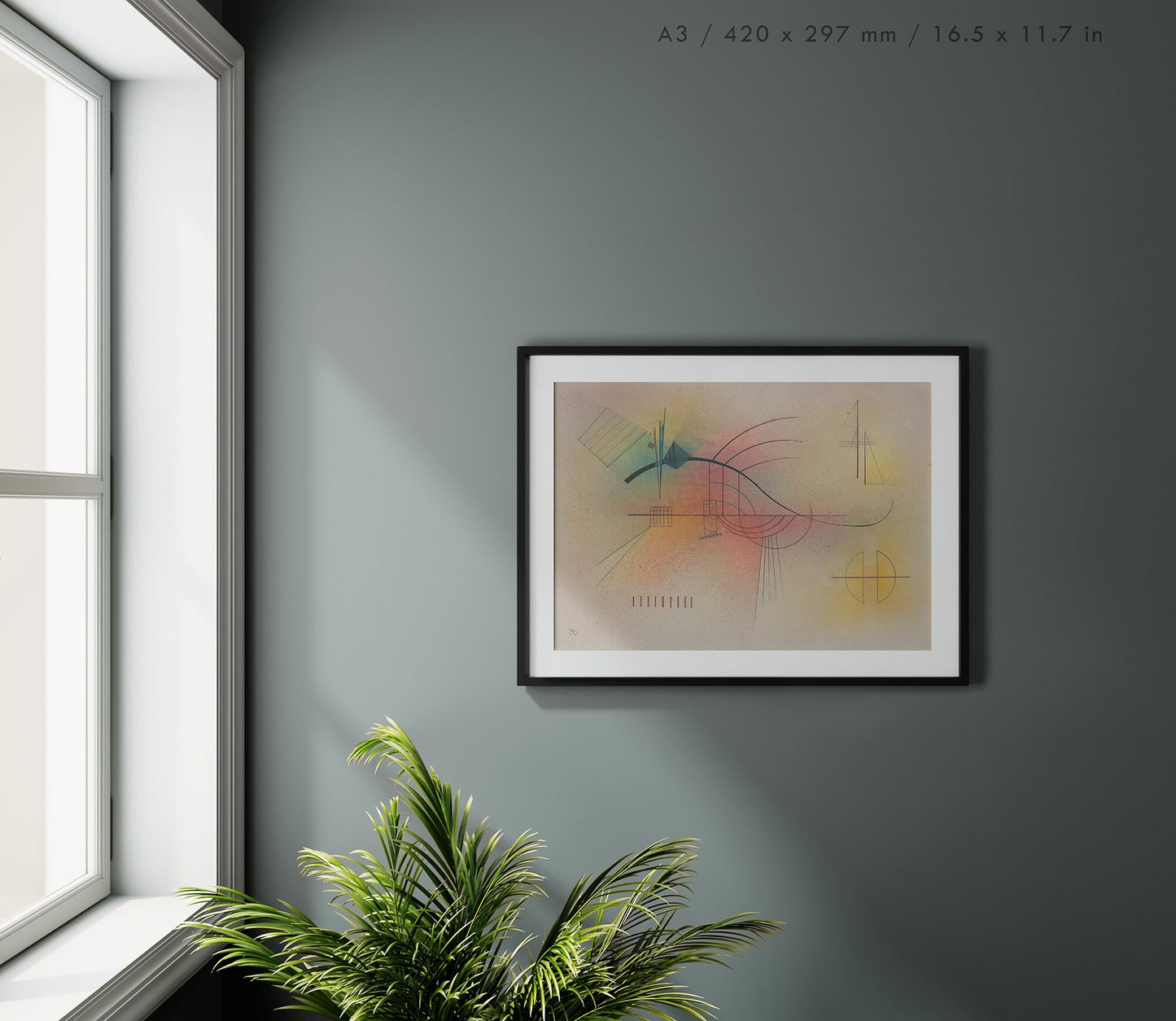Preview of the art print Linie by Wassily Kandisnky, mounted in an A3 size frame