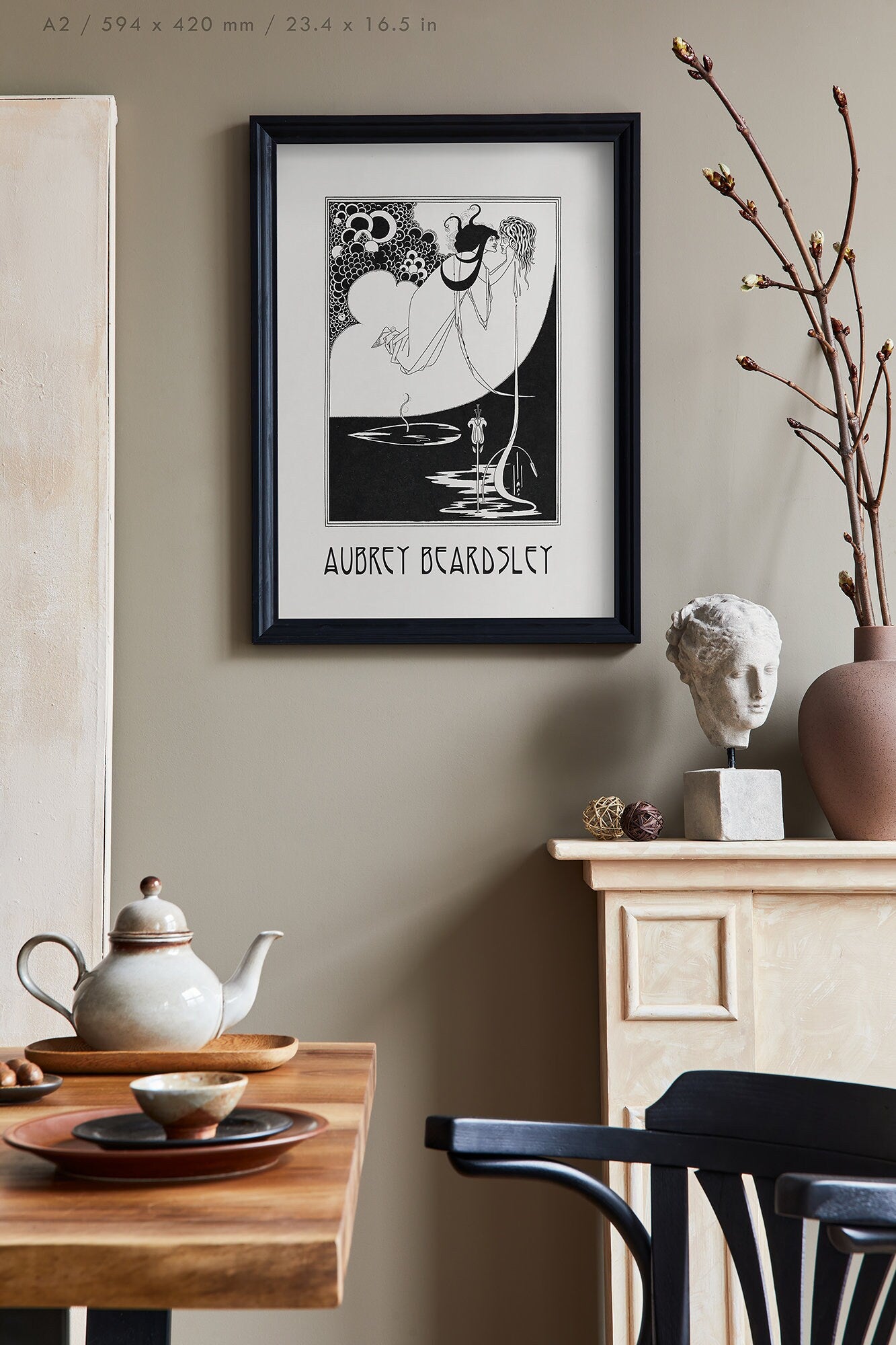 Preview of the art print Salomé II by Aubrey Beardsley, mounted in an A2 size frame
