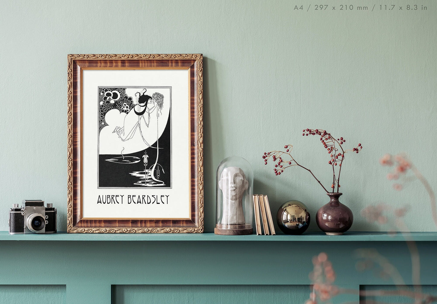 Preview of the art print Salomé II by Aubrey Beardsley, mounted in an A4 size frame