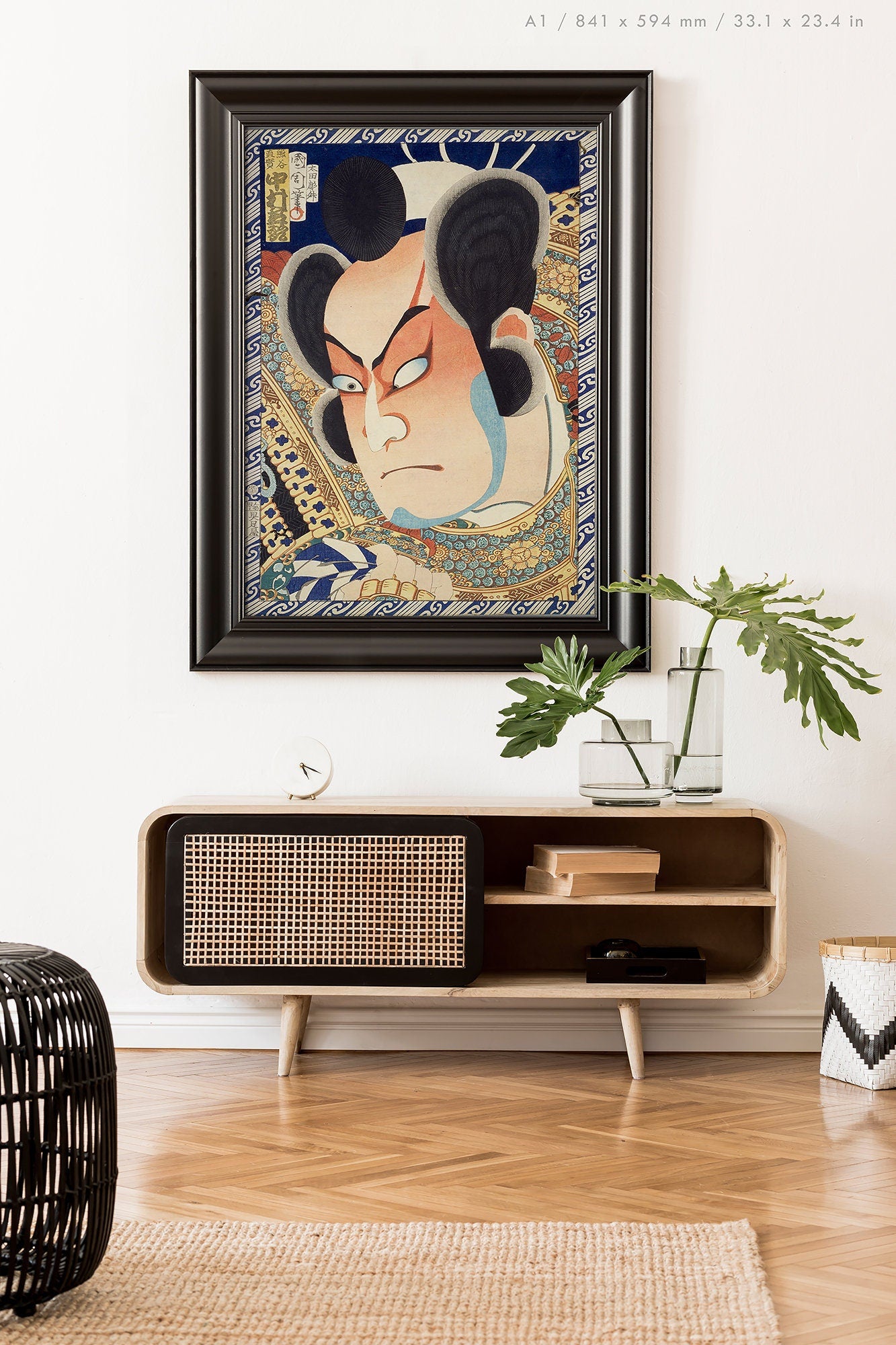 Preview of the art print Samurai Portrait by Toyohara Kunichika, mounted in an A1 size frame