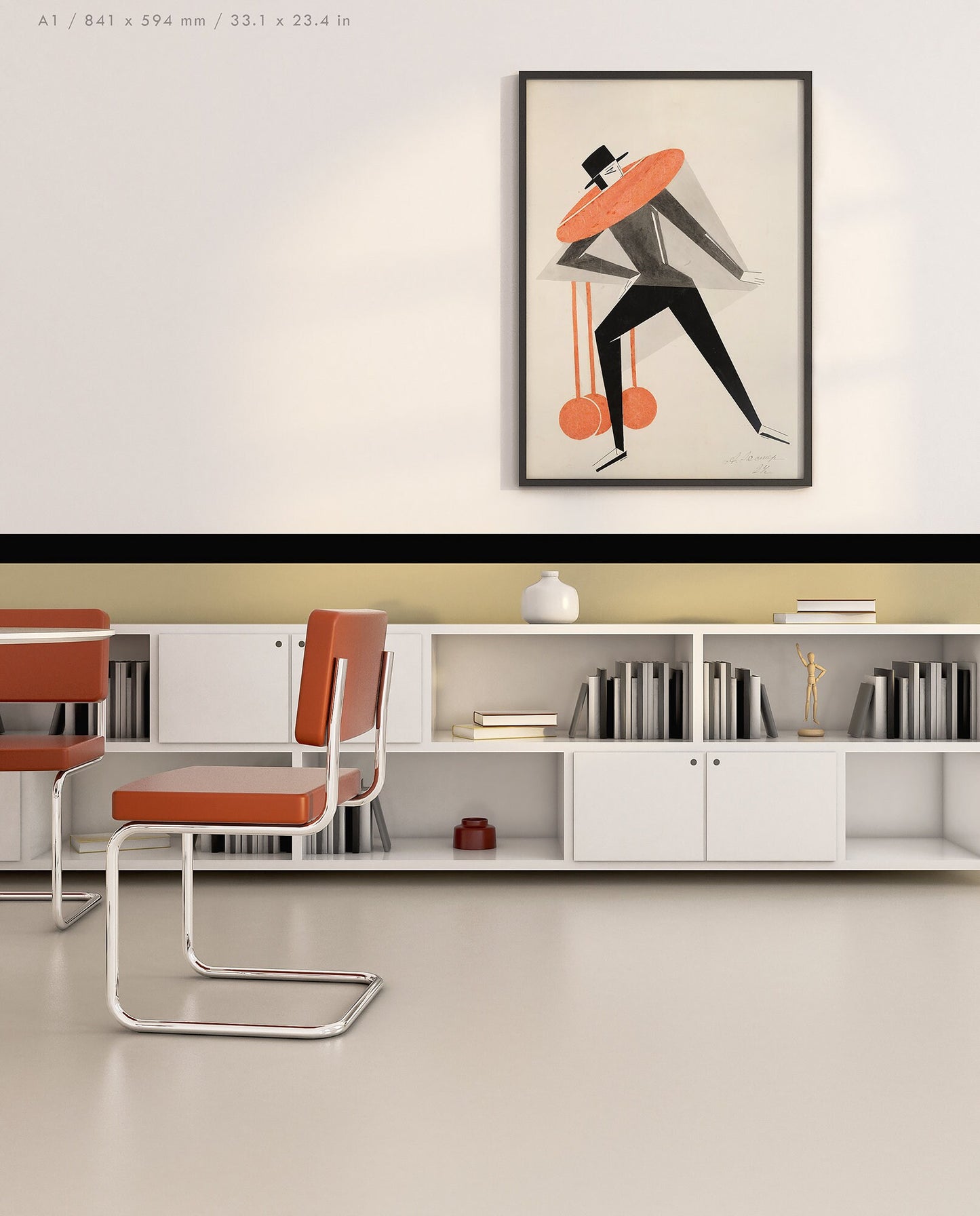 Preview of the art print Sketch II by Alexandra Exter, mounted in an A1 size frame