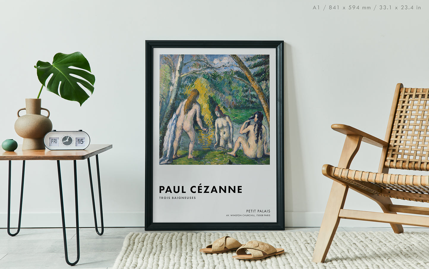 Preview of the art print Three Bathers by Paul Cézanne, mounted in an A1 size frame