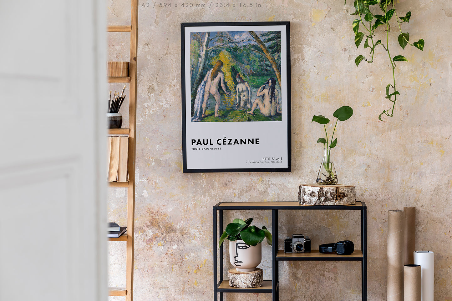 Preview of the art print Three Bathers by Paul Cézanne, mounted in an A2 size frame