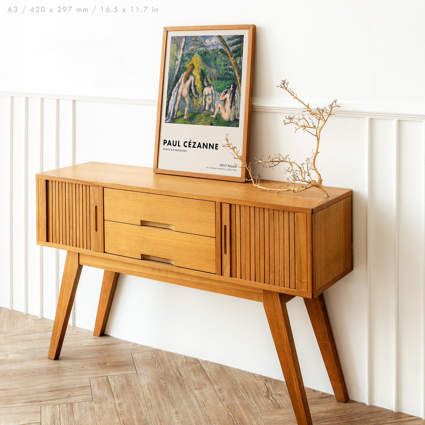 Preview of the art print Three Bathers by Paul Cézanne, mounted in an A3 size frame