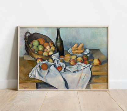 Preview of the art print The Basket of Apples by Paul Cézanne, mounted in a poster frame