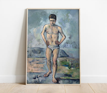 Preview of the art print The Bather by Paul Cézanne, mounted in a poster frame