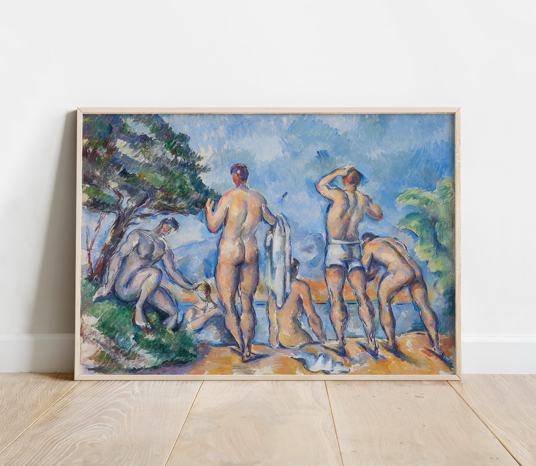 Preview of the art print Bathers by Paul Cézanne, mounted in a poster frame