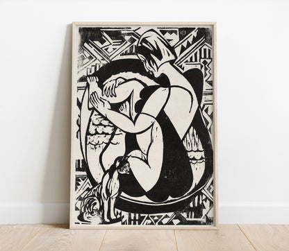 Preview of the art print Woman in the Bathtub by Ernst Ludwig Kirchner, mounted in a poster frame