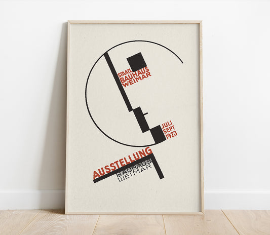 Preview of the Bauhaus Weimar Exhibition poster by Dörte Helm, mounted in a poster frame