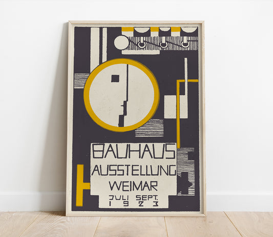 Preview of the art print Bauhaus Weimar Exhibition III by Rudolf Baschant, mounted in a poster frame