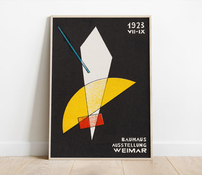 Preview of the Bauhaus Weimar Exhibition poster by László Moholy-Nagy, mounted in a poster frame