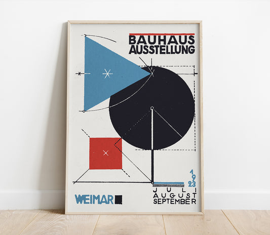 Preview of the Bauhaus Weimar Exhibition poster by Herbert Bayer, mounted in a poster frame