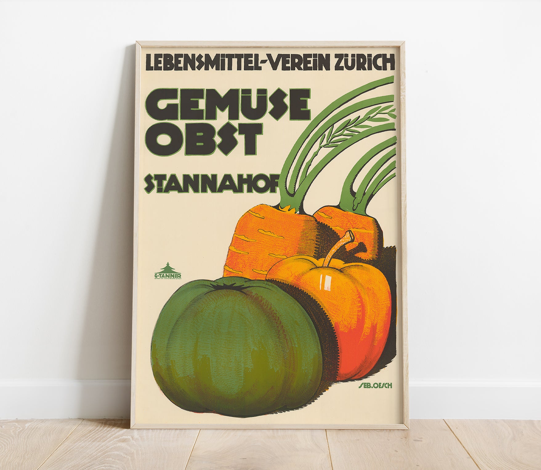 Preview of the art print Vegetables and Fruits St. Annahof by Sebastian Oesch, mounted in a poster frame