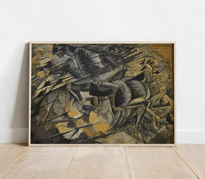 Preview of the art print Carica dei Lancieri by Umberto Boccioni, mounted in a poster frame