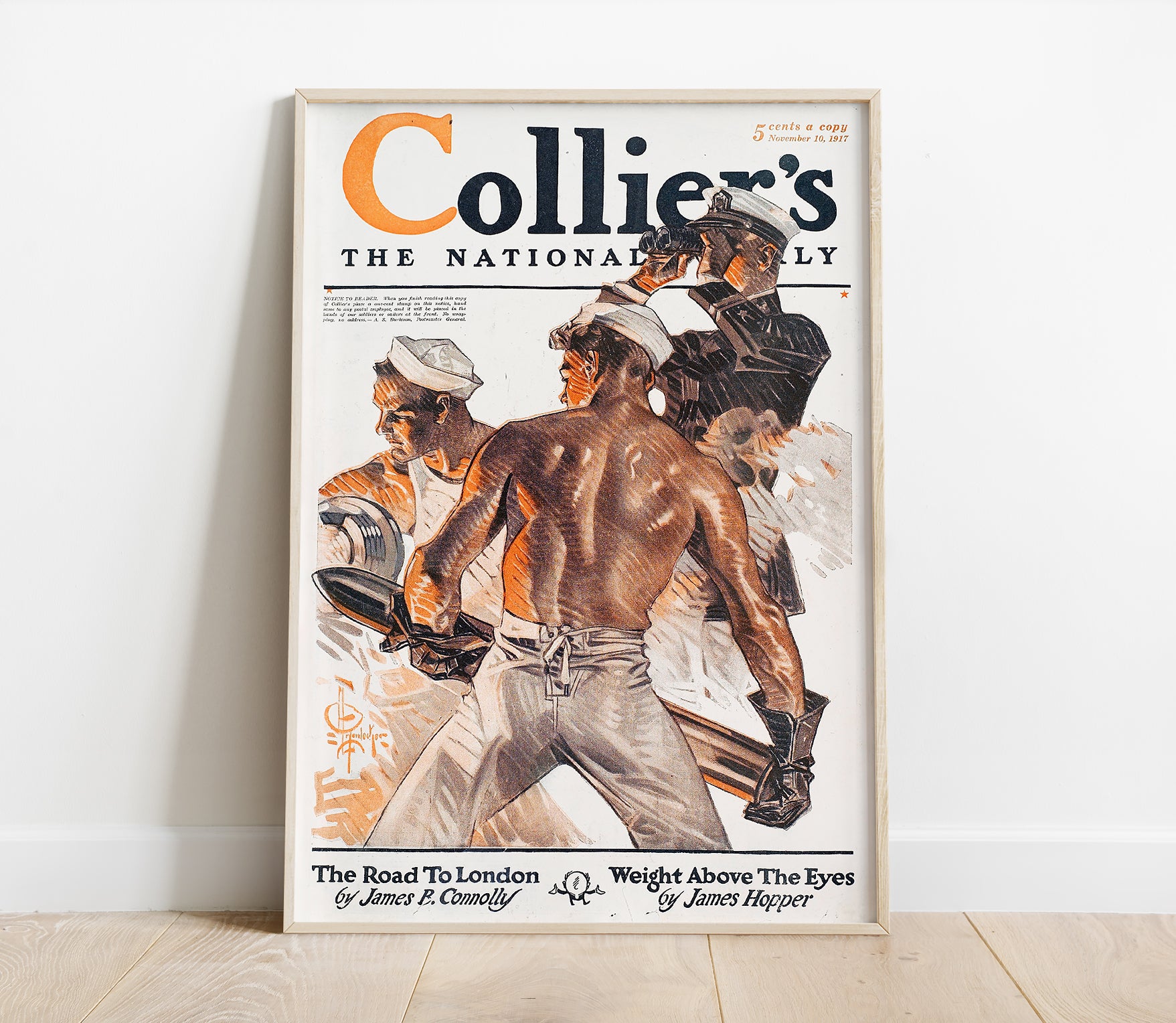 Preview of the Collier's Magazine Cover Poster by J. C. Leyendecker, mounted in a poster frame