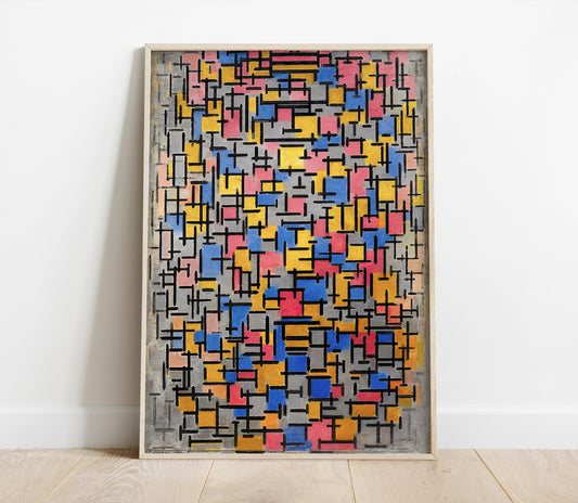 Preview of the art print Composition by Piet Mondrian, mounted in a poster frame