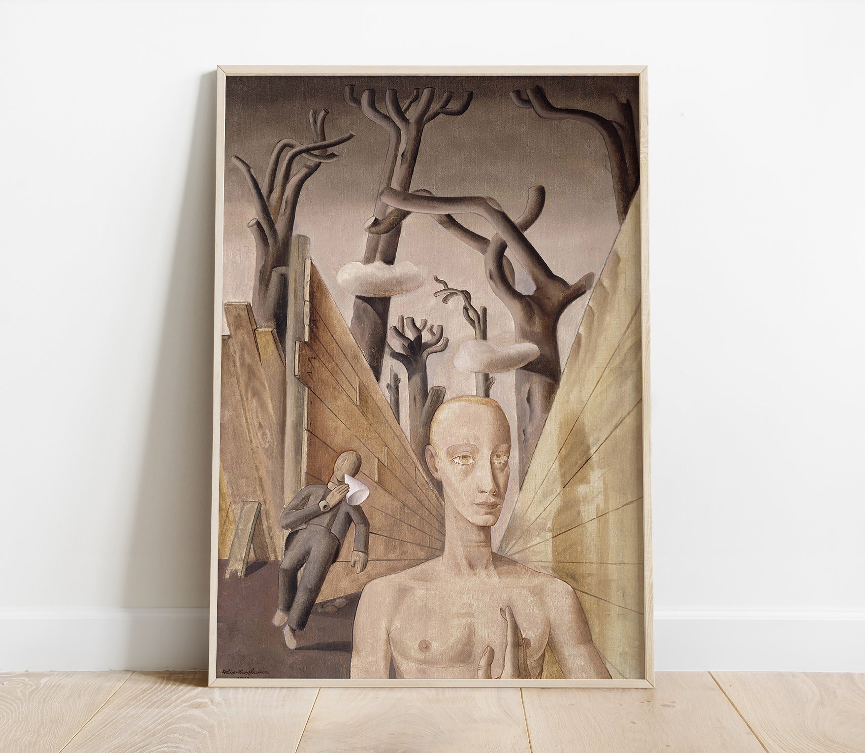 Preview of the art print Einsamkeit by Felix Nussbaum, mounted in a poster frame