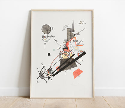 Preview of the art print Fröhlicher Aufstieg by Wassily Kandinsky, mounted in a poster frame