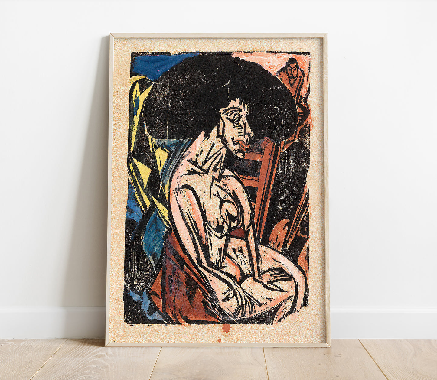 Preview of the art print Die Geliebte by Ernst Ludwig Kirchner, mounted in a poster frame