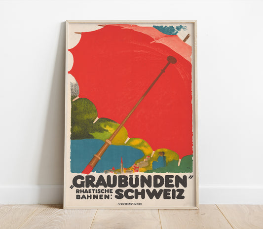 Preview of the art print Rhätische Bahn by Augusto Giacometti, mounted in a poster frame