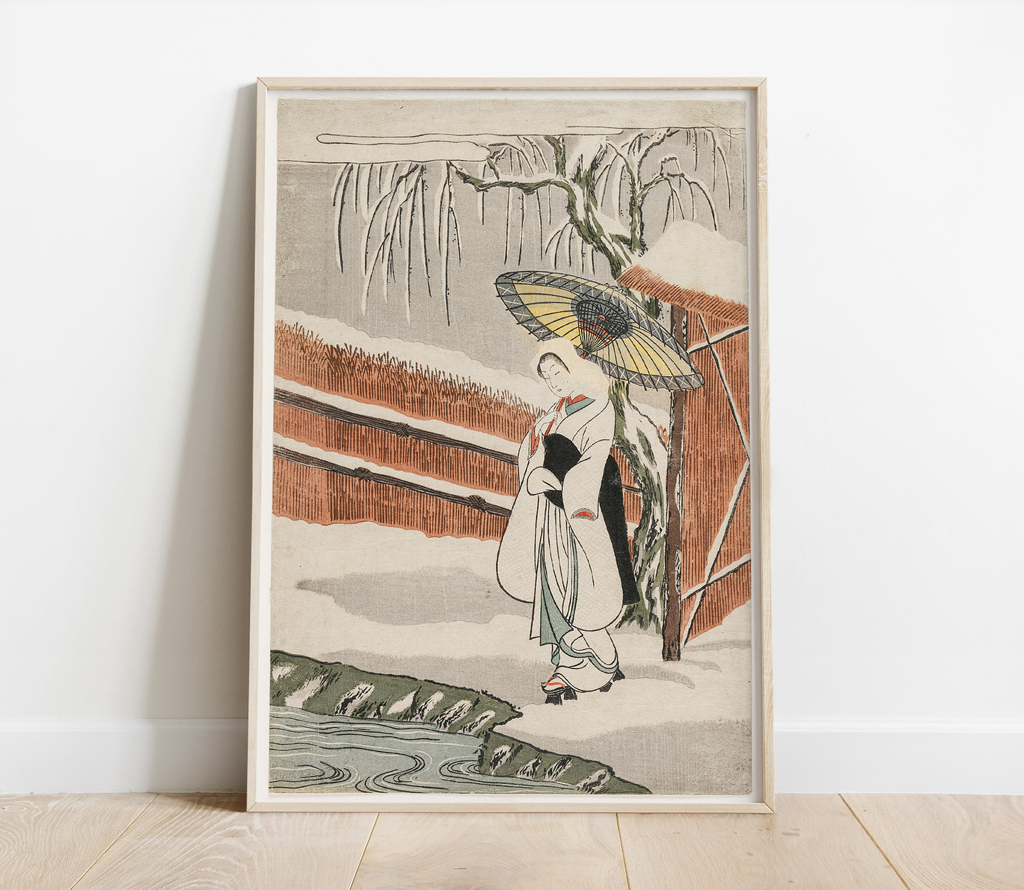 Preview of the art print The Heron Maiden by Suzuki Harunobu, mounted in a poster frame