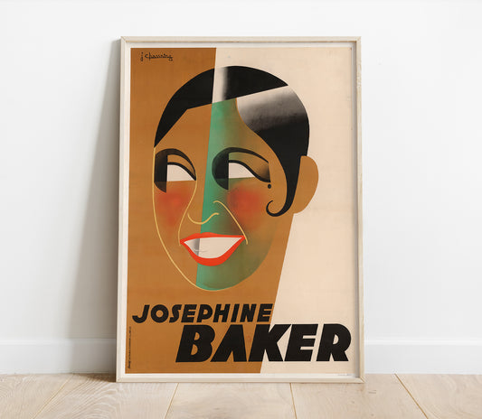 Preview of the art print Josephine Baker by Jean Chassaing, mounted in a poster frame