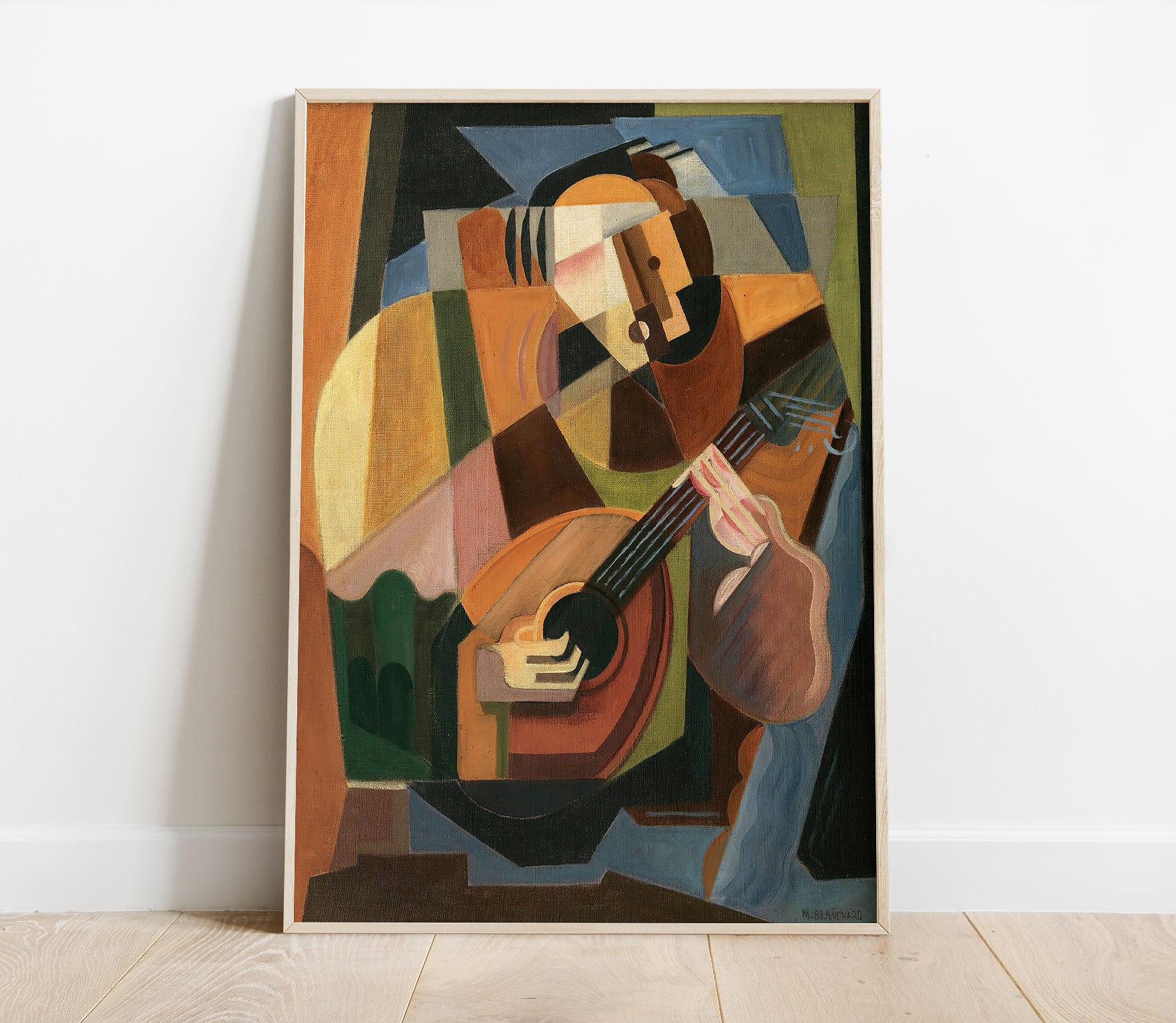 Preview of the art print Le Joueur de Luth by María Blanchard, mounted in a poster frame