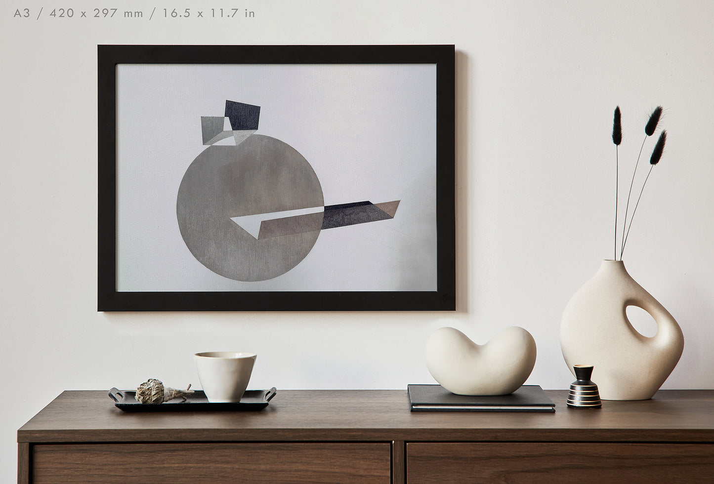L 1922 by László Moholy-Nagy, minimalist constructivist abstract print in A3 frame