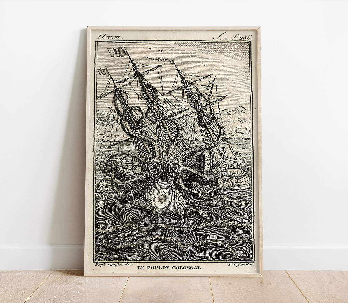 Preview of the art printLe poulpe Colossal by Pierre Dénys de Montfort, mounted in a poster frame