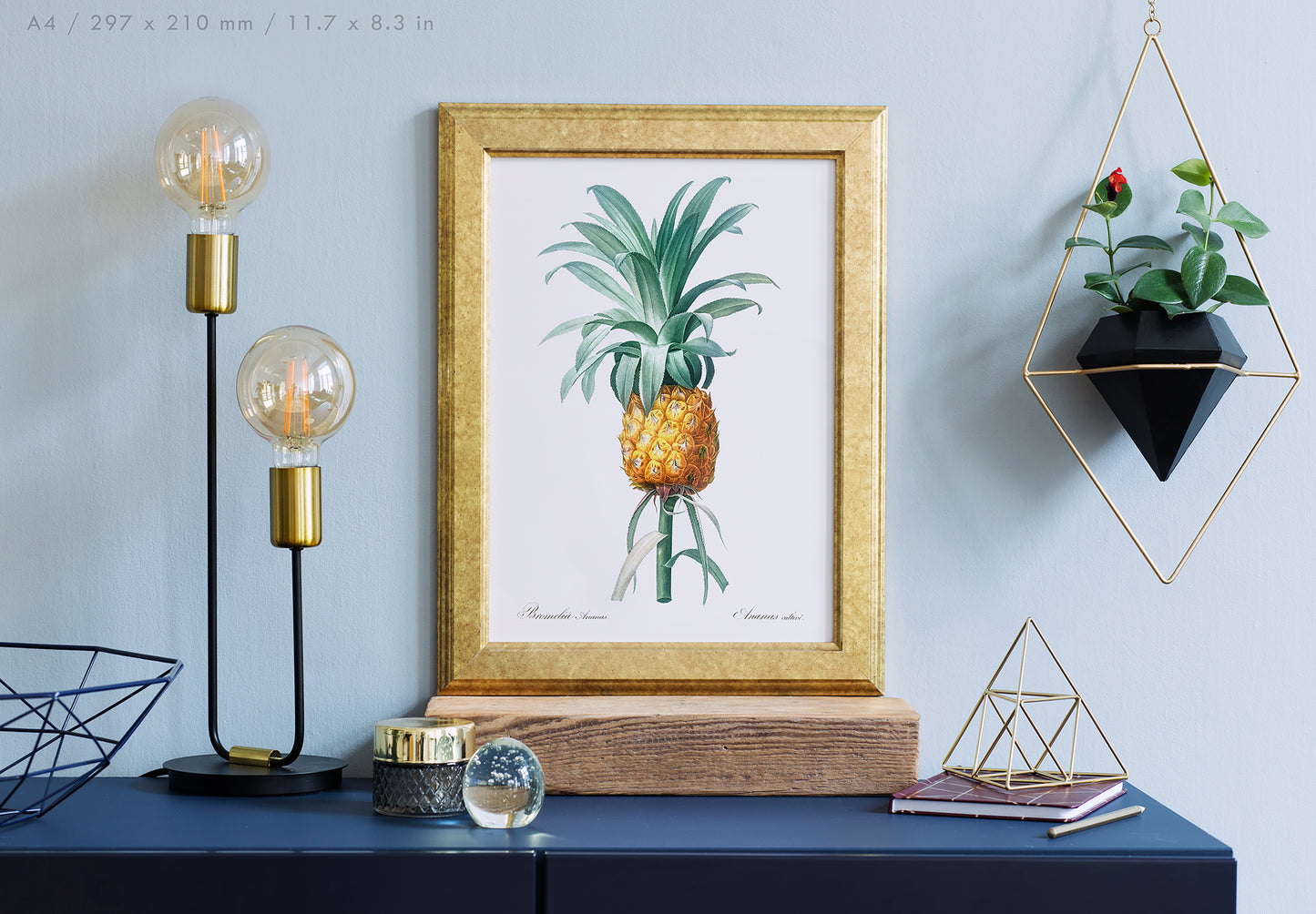 Preview of the art print Pineapple by Pierre Joseph Redouté, mounted in an A4 size frame