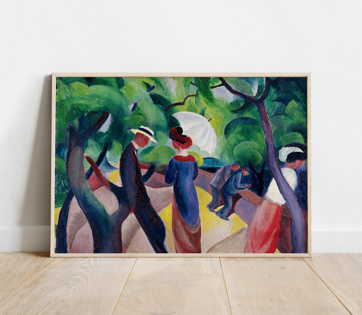 Preview of the art print Promenade by August Macke, mounted in a poster frame