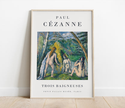 Preview of the art print Three Bathers by Paul Cézanne, mounted in a poster frame