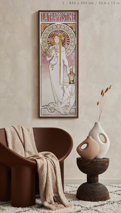 Preview of the art print La Trappistine by Alphonse Mucha, mounted in an L size frame