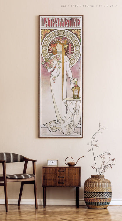 Preview of the art print La Trappistine by Alphonse Mucha, mounted in an XXL size frame