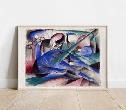 Preview of the art print Träumendes Pferd by Franz Marc, mounted in a poster frame