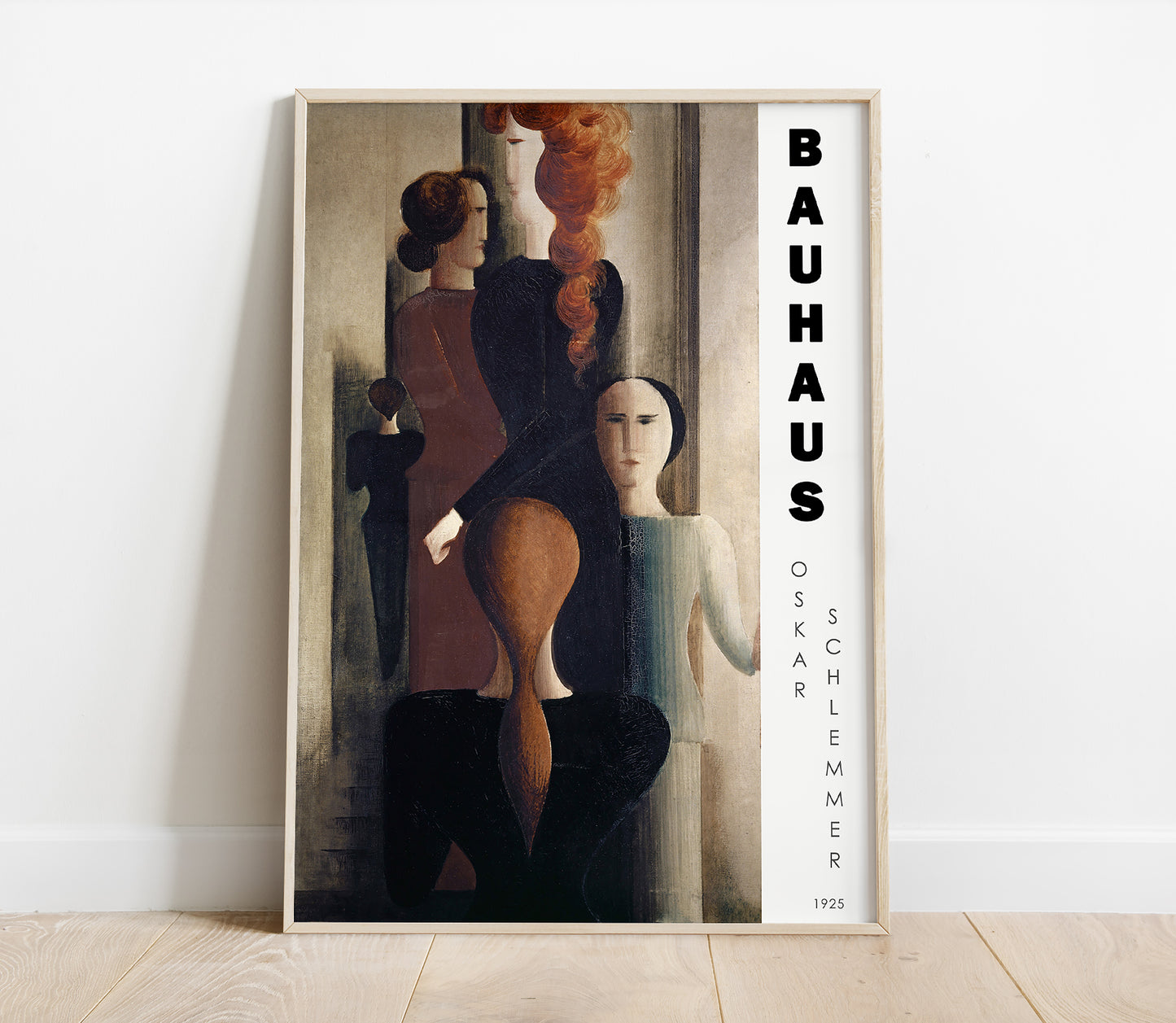 Preview of the art print Women on Stairway by Oskar Schlemmer, mounted in a poster frame