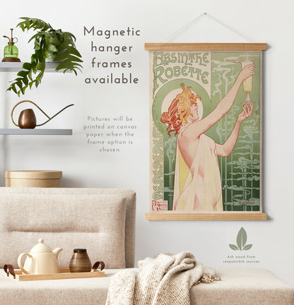 Preview of the poster Absinthe Robette by Henri Privat-Livemont, mounted in a magnetic hanger frame